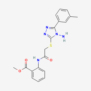 Methyl 2-[[2-[[4-amino-5-(3-methylphenyl)-1,2,4-triazol-3-yl]sulfanyl]acetyl]amino]benzoate