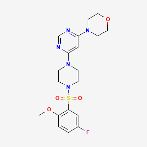 molecular formula C19H24FN5O4S B2688420 4-(6-(4-((5-氟-2-甲氧基苯基)磺酰)哌嗪-1-基)嘧啶-4-基)吗啉 CAS No. 1203081-85-9