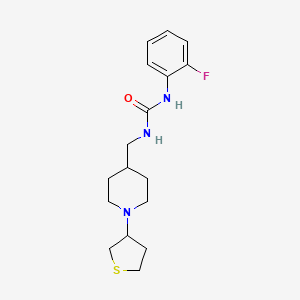 molecular formula C17H24FN3OS B2688428 1-(2-Fluorophenyl)-3-((1-(tetrahydrothiophen-3-yl)piperidin-4-yl)methyl)urea CAS No. 2034477-66-0