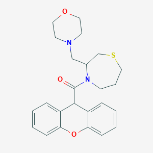 molecular formula C24H28N2O3S B2688441 (3-(morpholinomethyl)-1,4-thiazepan-4-yl)(9H-xanthen-9-yl)methanone CAS No. 1421455-51-7