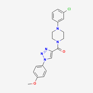 molecular formula C20H20ClN5O2 B2688445 (4-(3-chlorophenyl)piperazin-1-yl)(1-(4-methoxyphenyl)-1H-1,2,3-triazol-4-yl)methanone CAS No. 1226459-13-7