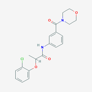 molecular formula C20H21ClN2O4 B268845 2-(2-chlorophenoxy)-N-[3-(4-morpholinylcarbonyl)phenyl]propanamide 
