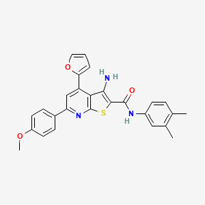 3-amino-N-(3,4-dimethylphenyl)-4-(furan-2-yl)-6-(4-methoxyphenyl)thieno[2,3-b]pyridine-2-carboxamide