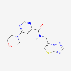 6-morpholino-N-(thiazolo[3,2-b][1,2,4]triazol-6-ylmethyl)pyrimidine-4-carboxamide