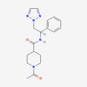 1-acetyl-N-(1-phenyl-2-(2H-1,2,3-triazol-2-yl)ethyl)piperidine-4-carboxamide