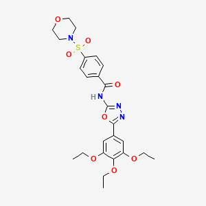 molecular formula C25H30N4O8S B2688492 4-morpholin-4-ylsulfonyl-N-[5-(3,4,5-triethoxyphenyl)-1,3,4-oxadiazol-2-yl]benzamide CAS No. 533871-73-7