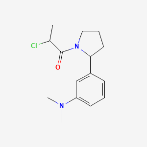molecular formula C15H21ClN2O B2688503 2-Chloro-1-[2-[3-(dimethylamino)phenyl]pyrrolidin-1-yl]propan-1-one CAS No. 2411221-65-1
