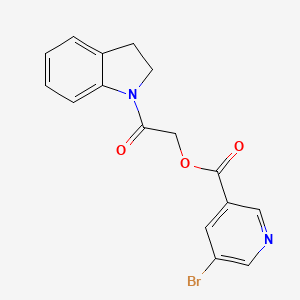 molecular formula C16H13BrN2O3 B2688509 2-(2,3-dihydro-1H-indol-1-yl)-2-oxoethyl 5-bromopyridine-3-carboxylate CAS No. 387379-09-1