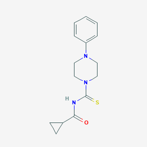 molecular formula C15H19N3OS B268851 N-[(4-phenylpiperazin-1-yl)carbonothioyl]cyclopropanecarboxamide 