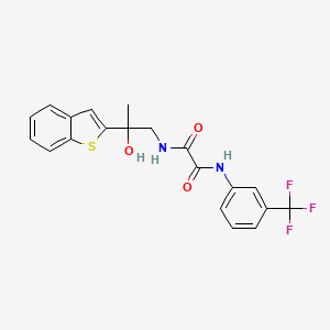 molecular formula C20H17F3N2O3S B2688516 N1-(2-(苯并[b]噻吩-2-基)-2-羟基丙基)-N2-(3-(三氟甲基)苯基)草酰胺 CAS No. 2034569-63-4