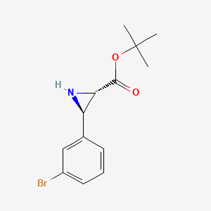 molecular formula C13H16BrNO2 B2688517 Tert-butyl (2S,3R)-3-(3-bromophenyl)aziridine-2-carboxylate CAS No. 1980008-30-7