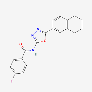 4-fluoro-N-[5-(5,6,7,8-tetrahydronaphthalen-2-yl)-1,3,4-oxadiazol-2-yl]benzamide