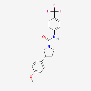 molecular formula C19H19F3N2O2 B2688521 3-(4-methoxyphenyl)-N-(4-(trifluoromethyl)phenyl)pyrrolidine-1-carboxamide CAS No. 1211180-48-1