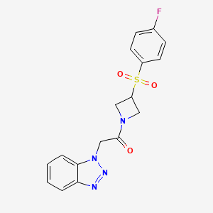 2-(1H-benzo[d][1,2,3]triazol-1-yl)-1-(3-((4-fluorophenyl)sulfonyl)azetidin-1-yl)ethanone