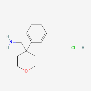 molecular formula C12H18ClNO B2688528 (4-Phenyloxan-4-yl)methanamine hydrochloride CAS No. 14146-00-0