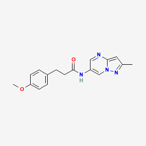 molecular formula C17H18N4O2 B2688540 3-(4-methoxyphenyl)-N-(2-methylpyrazolo[1,5-a]pyrimidin-6-yl)propanamide CAS No. 1797014-92-6