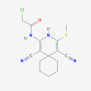 2-Chloro-N-[1,5-dicyano-4-(methylsulfanyl)-3-azaspiro[5.5]undeca-1,4-dien-2-YL]acetamide