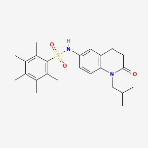 N-(1-isobutyl-2-oxo-1,2,3,4-tetrahydroquinolin-6-yl)-2,3,4,5,6-pentamethylbenzenesulfonamide