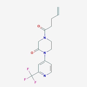 molecular formula C15H16F3N3O2 B2688551 4-戊-4-烯酰基-1-[2-(三氟甲基)吡啶-4-基]哌嗪-2-酮 CAS No. 2380095-27-0
