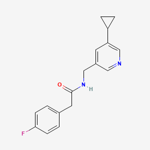 molecular formula C17H17FN2O B2688554 N-((5-cyclopropylpyridin-3-yl)methyl)-2-(4-fluorophenyl)acetamide CAS No. 2034311-82-3
