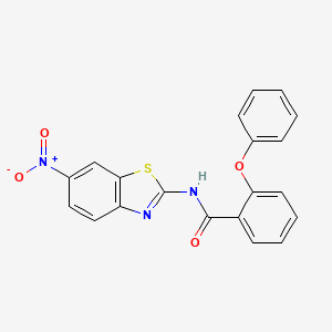 molecular formula C20H13N3O4S B2688557 N-(6-nitro-1,3-benzothiazol-2-yl)-2-phenoxybenzamide CAS No. 328539-52-2