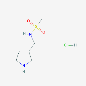 molecular formula C6H15ClN2O2S B2688561 N-[(Pyrrolidin-3-yl)methyl]methanesulfonamide hydrochloride CAS No. 2089257-53-2