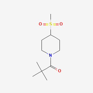 molecular formula C11H21NO3S B2688574 2,2-Dimethyl-1-(4-(methylsulfonyl)piperidin-1-yl)propan-1-one CAS No. 1448051-45-3