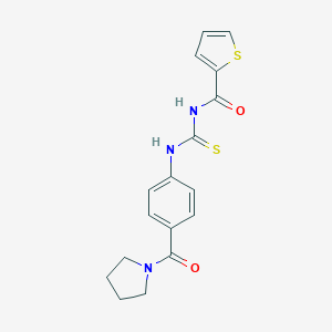 molecular formula C17H17N3O2S2 B268858 N-[4-(1-pyrrolidinylcarbonyl)phenyl]-N'-(2-thienylcarbonyl)thiourea 