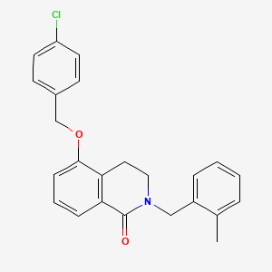 molecular formula C24H22ClNO2 B2688585 5-((4-氯苄基)氧基)-2-(2-甲基苯基)-3,4-二氢异喹啉-1(2H)-酮 CAS No. 850907-73-2