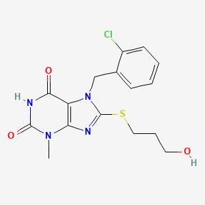 7-(2-chlorobenzyl)-8-((3-hydroxypropyl)thio)-3-methyl-1H-purine-2,6(3H,7H)-dione