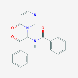 molecular formula C19H15N3O3 B2688599 N1-[2-oxo-1-(6-oxo-1,6-dihydro-1-pyrimidinyl)-2-phenylethyl]benzamide CAS No. 256954-72-0
