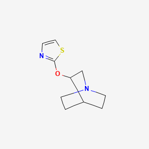 molecular formula C10H14N2OS B2688602 3-(1,3-Thiazol-2-yloxy)-1-azabicyclo[2.2.2]octane CAS No. 2199301-81-8