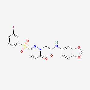 N-1,3-benzodioxol-5-yl-2-[3-[(3-fluorophenyl)sulfonyl]-6-oxopyridazin-1(6H)-yl]acetamide