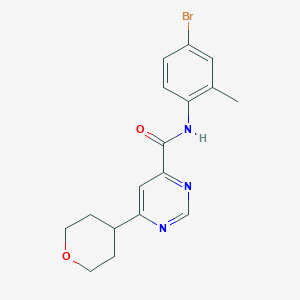 molecular formula C17H18BrN3O2 B2688610 N-(4-Bromo-2-methylphenyl)-6-(oxan-4-yl)pyrimidine-4-carboxamide CAS No. 2415565-49-8