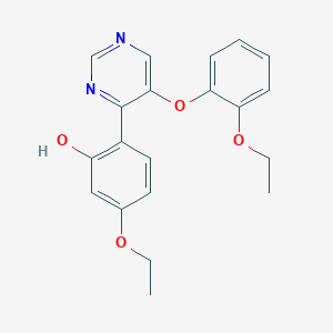 molecular formula C20H20N2O4 B2688611 5-Ethoxy-2-(5-(2-ethoxyphenoxy)pyrimidin-4-yl)phenol CAS No. 877794-79-1