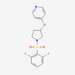 molecular formula C15H14F2N2O3S B2688612 4-((1-((2,6-Difluorophenyl)sulfonyl)pyrrolidin-3-yl)oxy)pyridine CAS No. 2034617-76-8