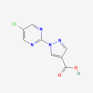 molecular formula C8H5ClN4O2 B2688617 1H-Pyrazole-4-carboxylic acid, 1-(5-chloro-2-pyrimidinyl)- CAS No. 1525084-22-3