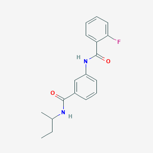 molecular formula C18H19FN2O2 B268862 N-{3-[(sec-butylamino)carbonyl]phenyl}-2-fluorobenzamide 