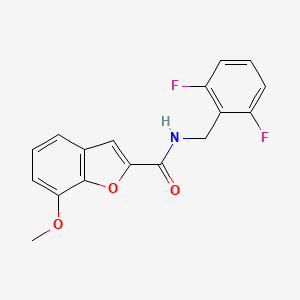 molecular formula C17H13F2NO3 B2688621 N-(2,6-二氟苄基)-7-甲氧基苯并呋喃-2-甲酸胺 CAS No. 1206999-27-0