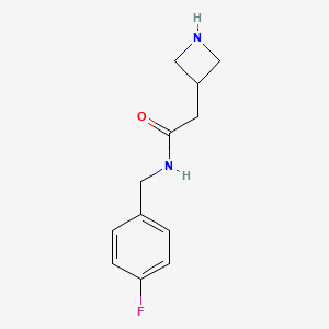 molecular formula C12H15FN2O B2688627 2-(氮杂丁烷-3-基)-N-[(4-氟苯基)甲基]乙酰胺 CAS No. 1339196-74-5