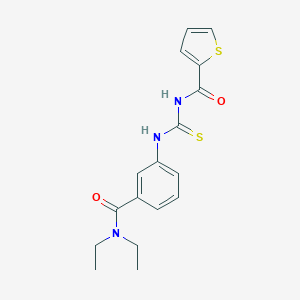 molecular formula C17H19N3O2S2 B268863 N-{[3-(diethylcarbamoyl)phenyl]carbamothioyl}thiophene-2-carboxamide 