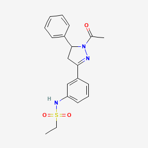N-[3-(1-acetyl-5-phenyl-4,5-dihydro-1H-pyrazol-3-yl)phenyl]ethane-1-sulfonamide