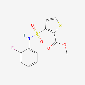 molecular formula C12H10FNO4S2 B2688633 Methyl 3-[(2-fluorophenyl)sulfamoyl]thiophene-2-carboxylate CAS No. 439934-85-7