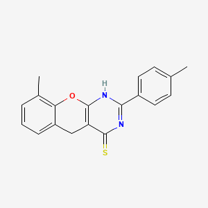 molecular formula C19H16N2OS B2688639 9-methyl-2-(p-tolyl)-3H-chromeno[2,3-d]pyrimidine-4(5H)-thione CAS No. 866727-04-0