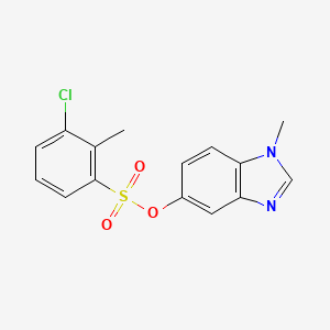 molecular formula C15H13ClN2O3S B2688640 1-methyl-1H-benzo[d]imidazol-5-yl 3-chloro-2-methylbenzenesulfonate CAS No. 1396783-45-1