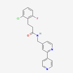 molecular formula C20H17ClFN3O B2688648 N-([2,4'-联吡啶]-4-基甲基)-3-(2-氯-6-氟苯基)丙酰胺 CAS No. 2034321-95-2