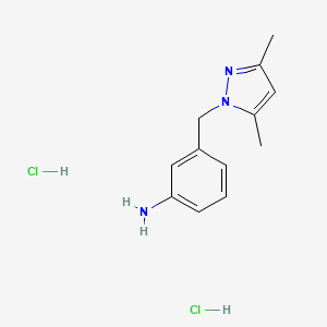 3-[(3,5-dimethyl-1H-pyrazol-1-yl)methyl]aniline dihydrochloride