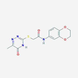 N-(2,3-dihydro-1,4-benzodioxin-6-yl)-2-[(5-hydroxy-6-methyl-1,2,4-triazin-3-yl)sulfanyl]acetamide
