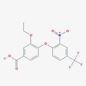 molecular formula C16H12F3NO6 B2688659 3-ethoxy-4-[2-nitro-4-(trifluoromethyl)phenoxy]benzoic Acid CAS No. 1004687-97-1