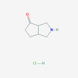 molecular formula C7H12ClNO B2688661 Hexahydrocyclopenta[C]pyrrol-4(2H)-one hydrochloride CAS No. 127430-46-0